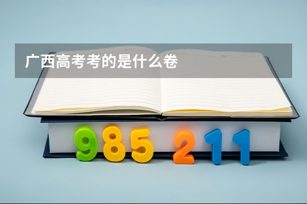 广西高考考的是什么卷