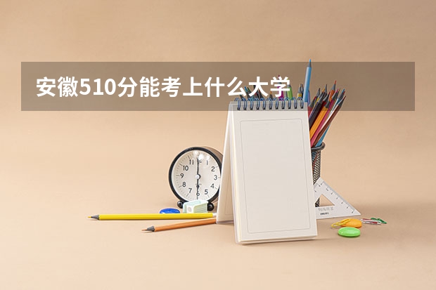 安徽510分能考上什么大学