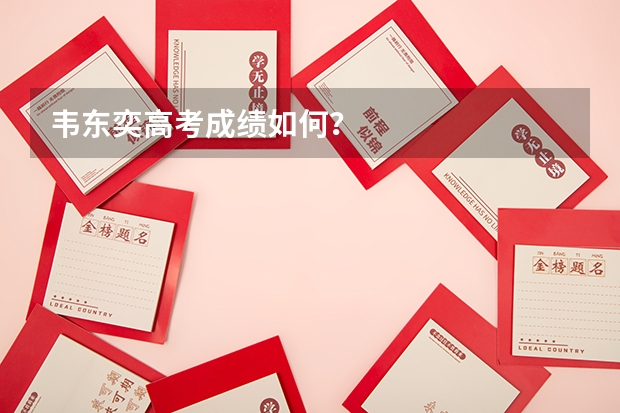 韦东奕高考成绩如何?