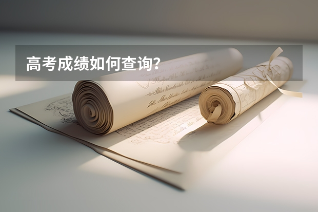 高考成绩如何查询?