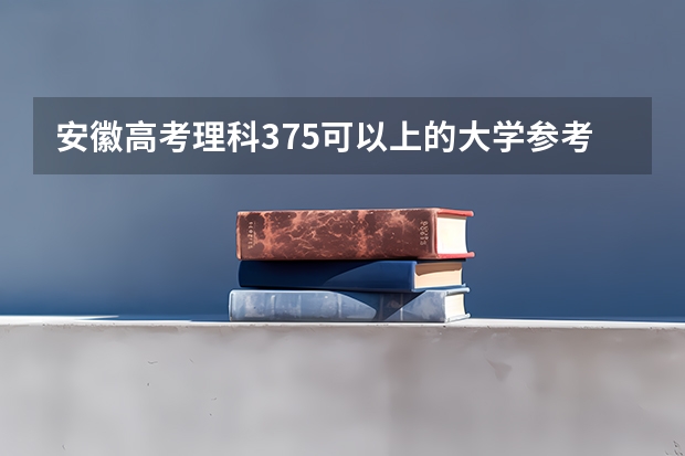 安徽高考理科375可以上的大学参考名单