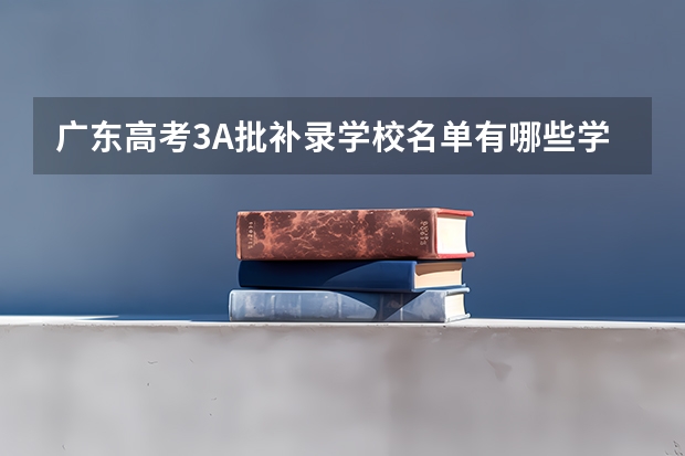 广东高考3A批补录学校名单有哪些学校啊``??