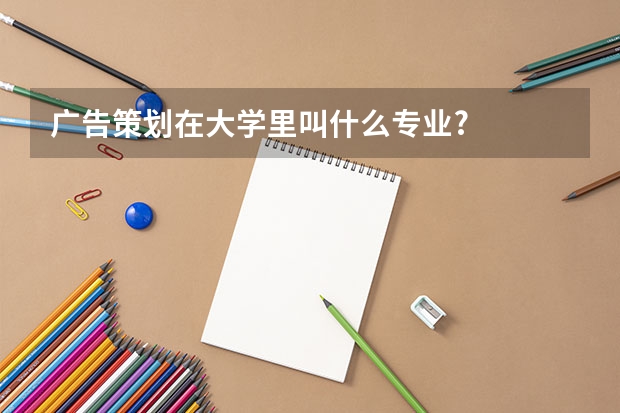 广告策划在大学里叫什么专业?