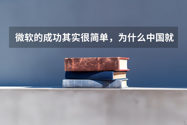 微软的成功其实很简单,为什么中国就没人做得到
