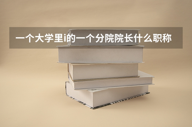 一个大学里i的一个分院院长什么职称多大官