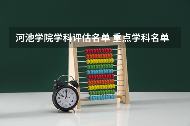 河池学院学科评估名单 重点学科名单一览表