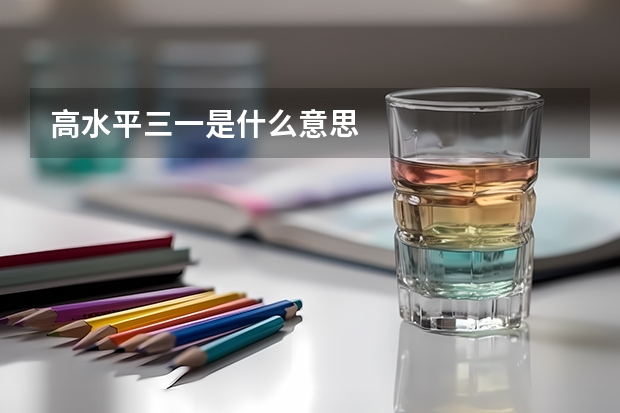 高水平三一是什么意思