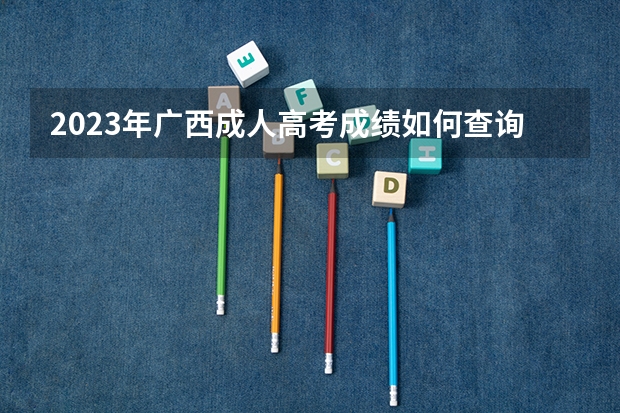 2023年广西成人高考成绩如何查询？